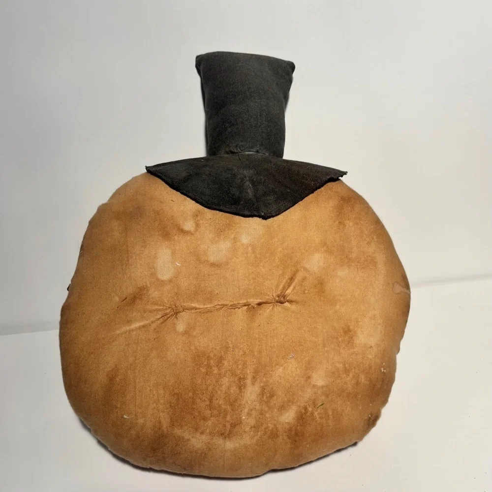 Grungy Primitive Snowman Head Folk Art Pillow 14x11 inches